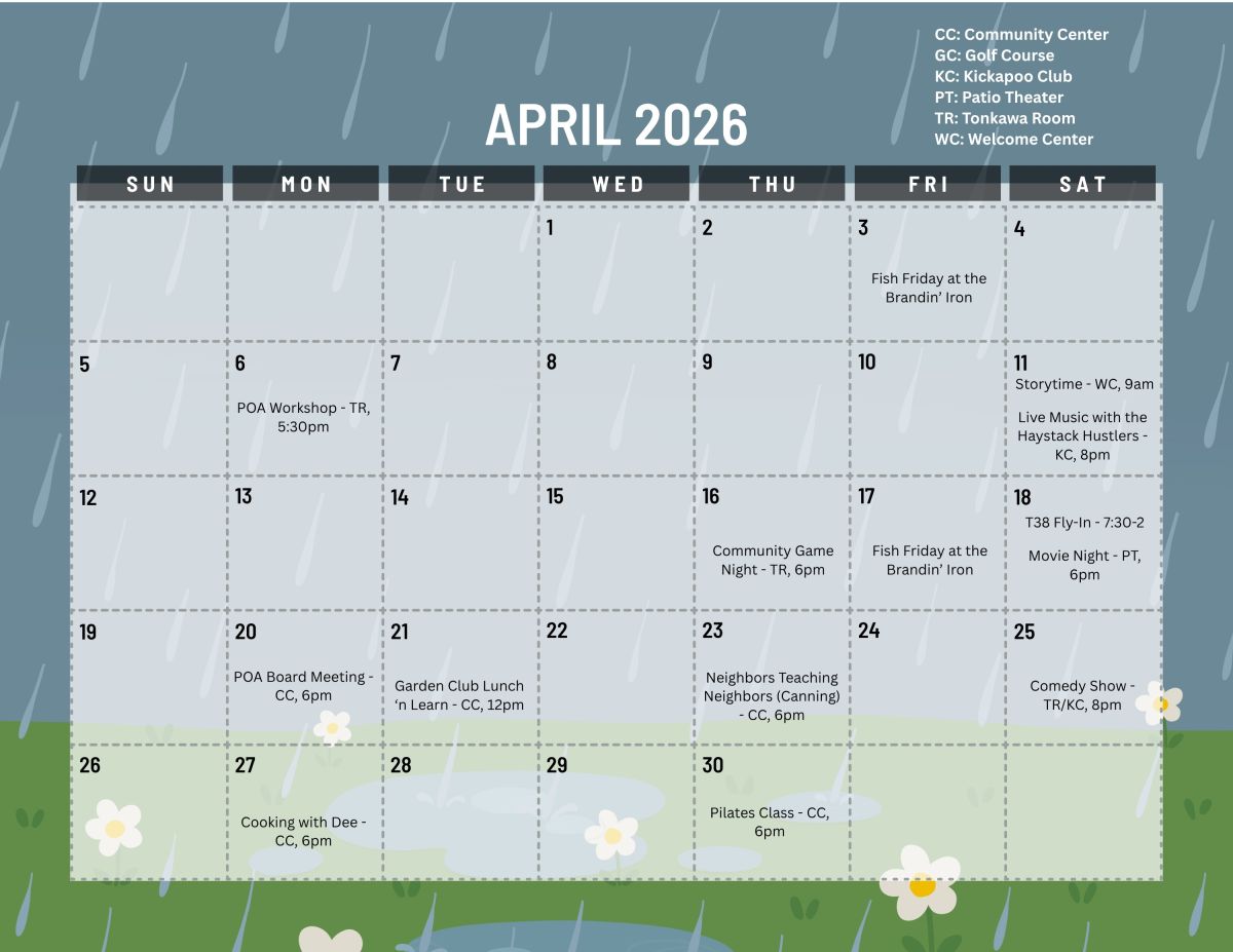 April 2026 Calendar of Events